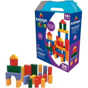 MULTIBLOKS COLORIDOS 50 PCS (BLOCOS EM MADEIRA) XALINGO